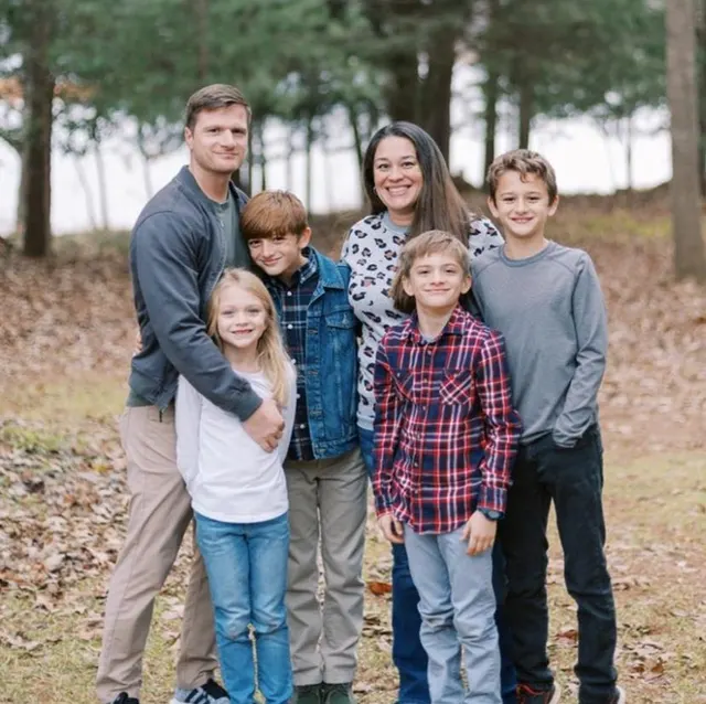 Pastor Daniel Cazenave with his wife Amanda and their four children