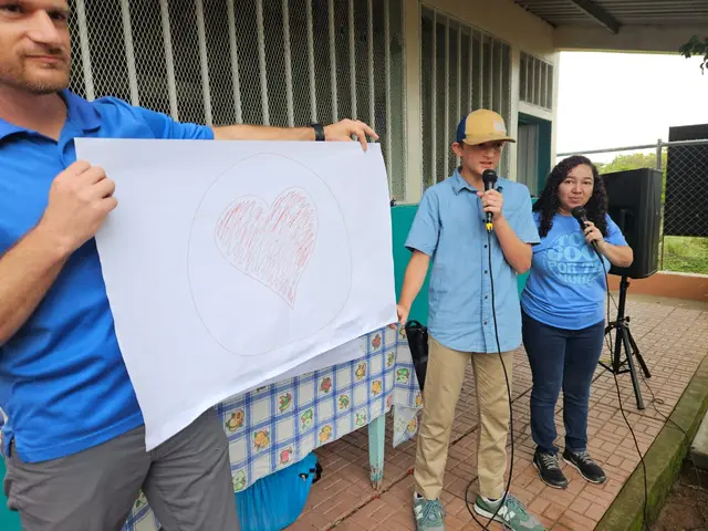 A children's lesson being shared with a translator during summer school in Honduras